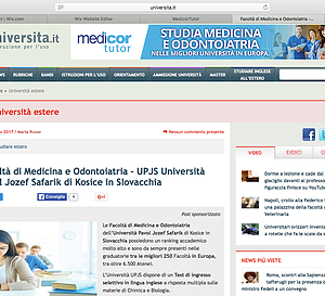 Lezione di Anatomia con il Prof. Mateffy presso la UPJS di Košice, Facoltà di Medicina e Odontoiatria.